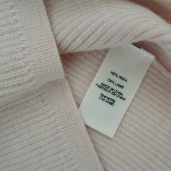 REBECCA TAYLOR Open Shoulder Sweater sz M wool lt pink - Picture 6 of 6